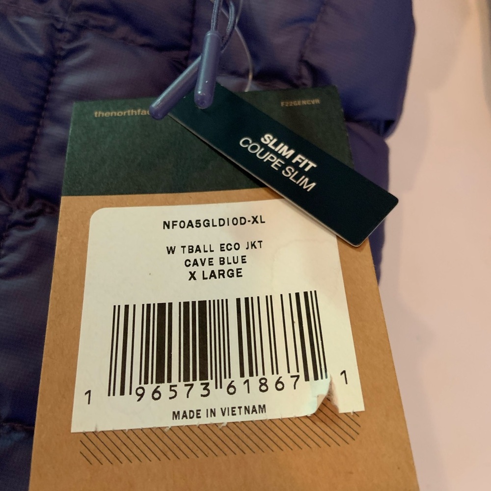 NWT The North Face ThermoBall 2.0 Women's Eco Jacket-Cave Blue-XL - Picture 7 of 16